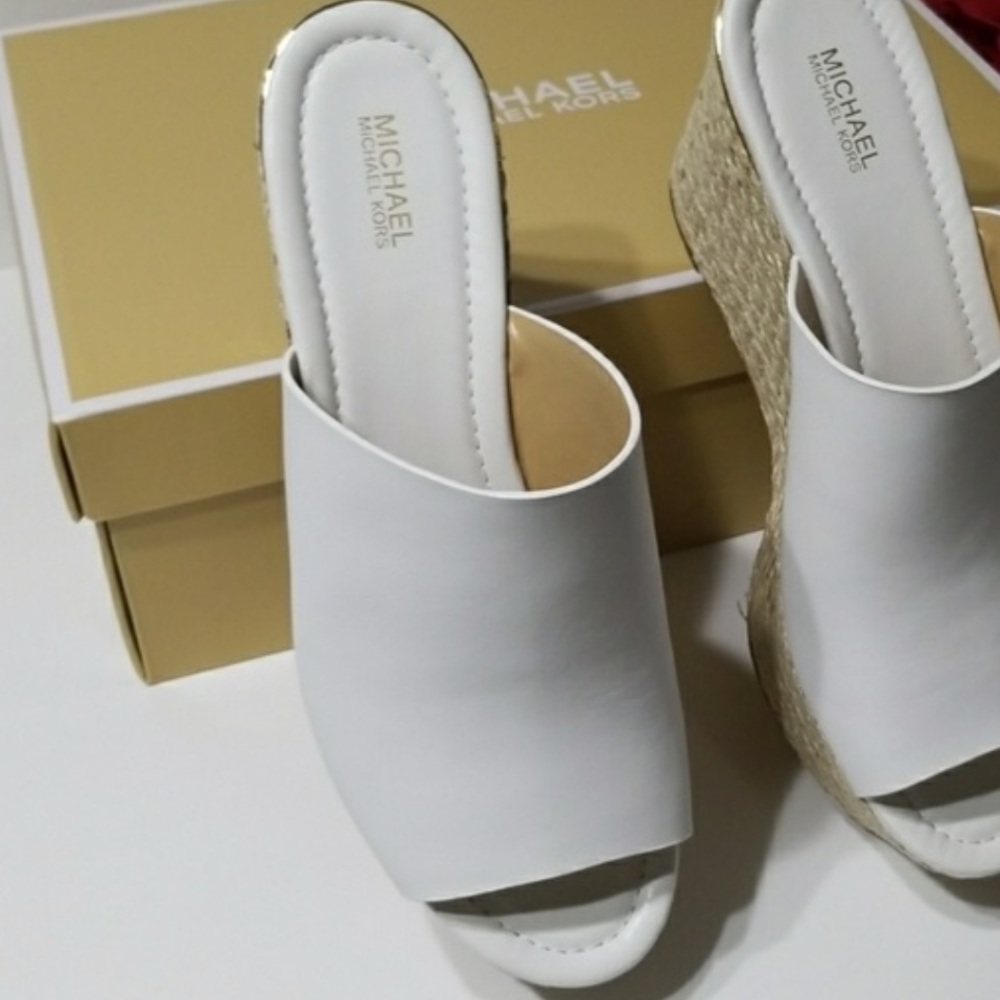MICHAEL Michael Kors White Wedge Mules - Picture 2 of 10